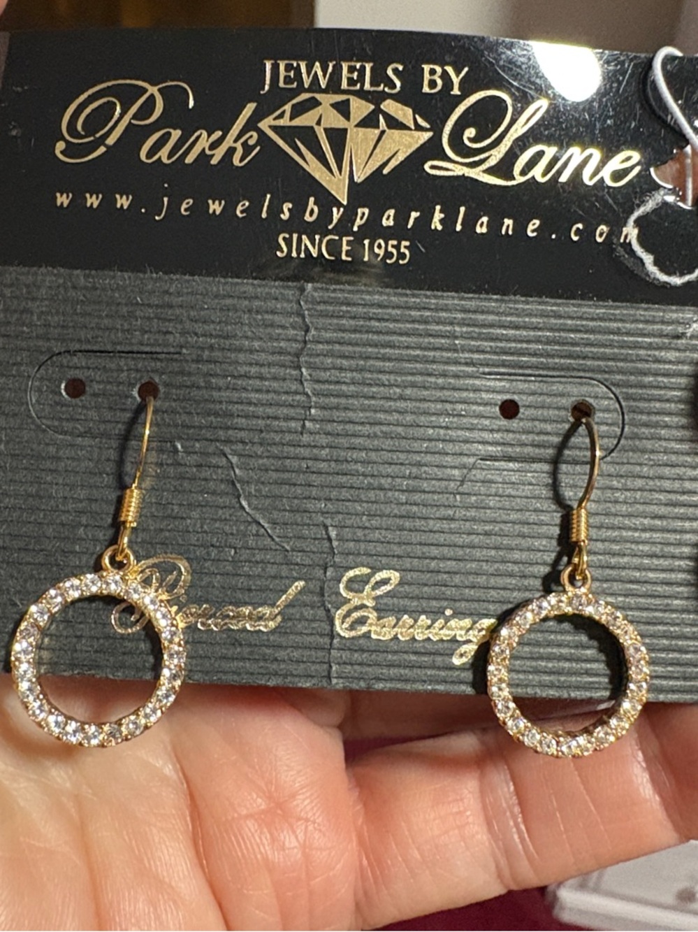 Park Lane Gold Crystal Open Circle Drop Earrings